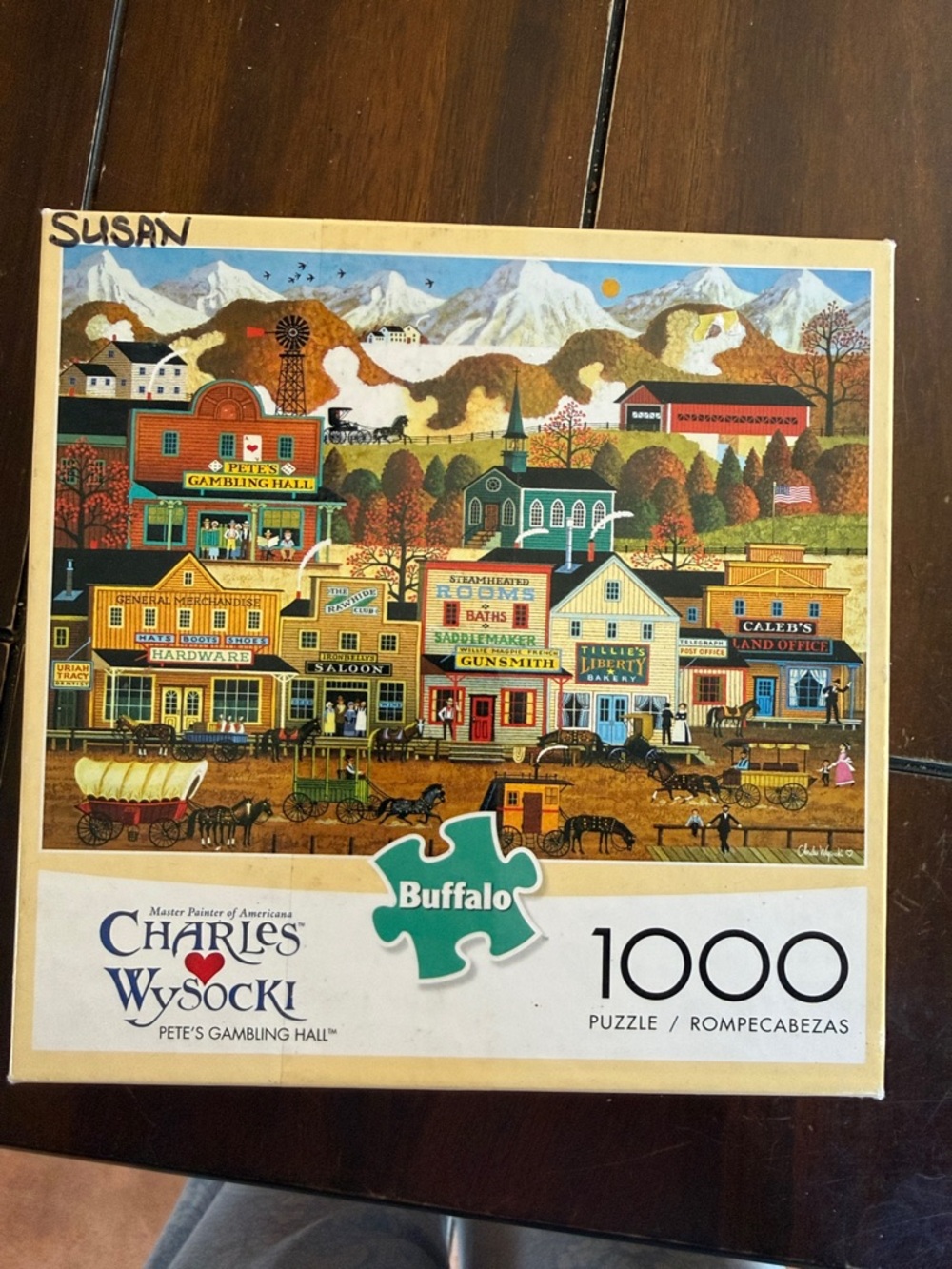 Charles Wysocki Gambling Hall 1000-Piece Jigsaw Puzzle - Multicolor Vintage